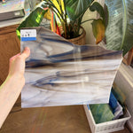 Dark Brown White Mixed Wispy Opal Oceanside Sheet Glass
