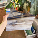 Dark Brown White Mixed Wispy Opal Oceanside Sheet Glass