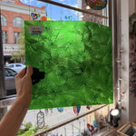 Medium Transparent Christmas Green Rondalite Kokomo Sheet Glass