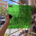 Medium Transparent Christmas Green Rondalite Kokomo Sheet Glass