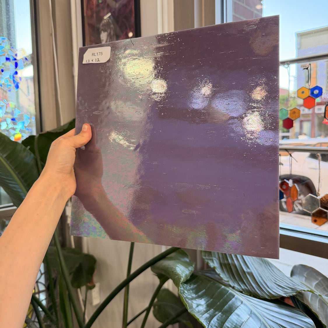 Purple Opal Light Iridescent Kokomo Sheet Glass