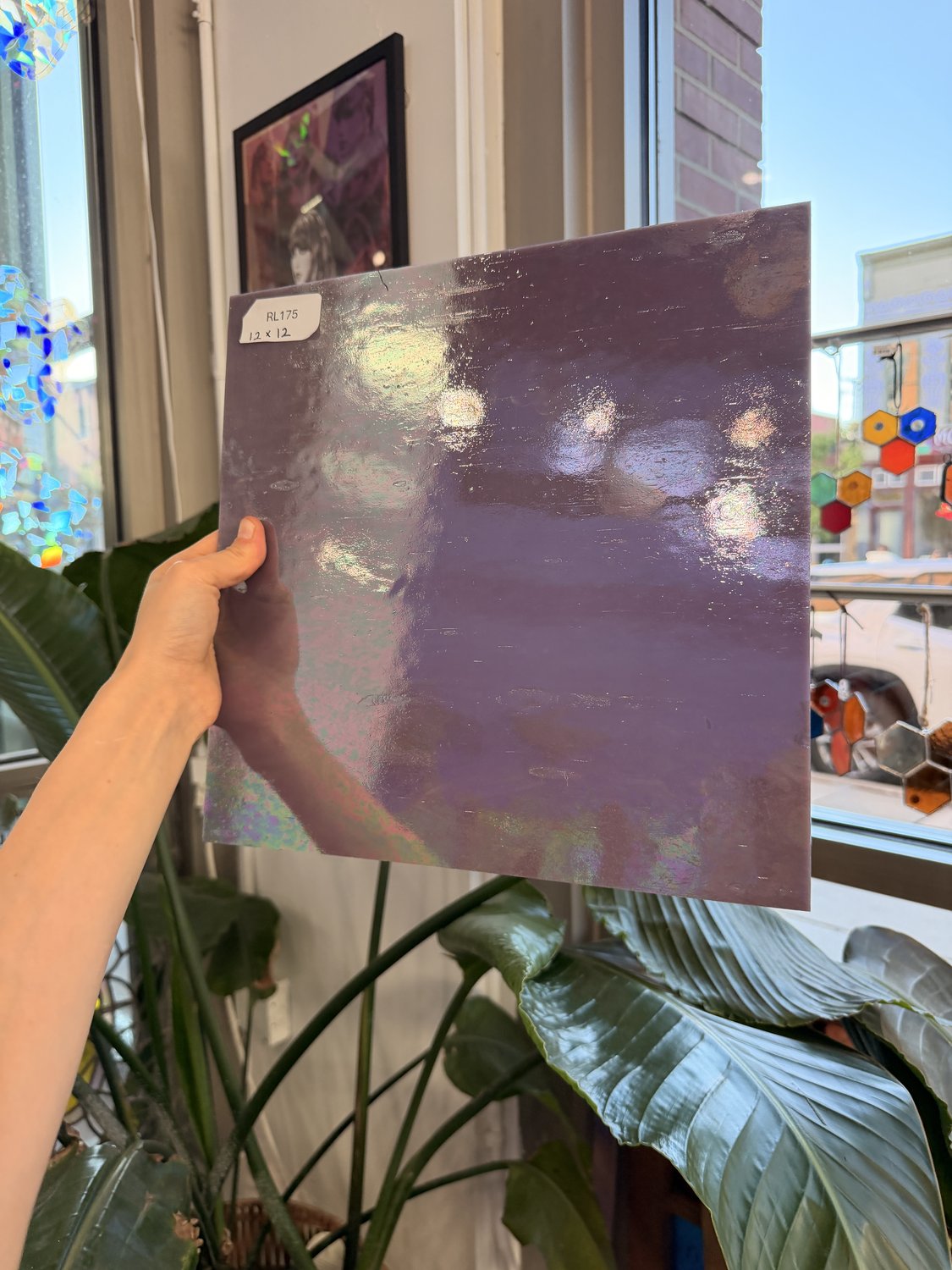 Purple Opal Light Iridescent Kokomo Sheet Glass