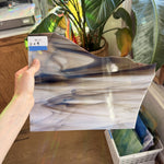 Dark Brown White Mixed Wispy Opal Oceanside Sheet Glass