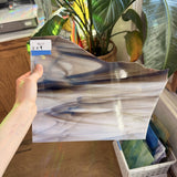 Dark Brown White Mixed Wispy Opal Oceanside Sheet Glass