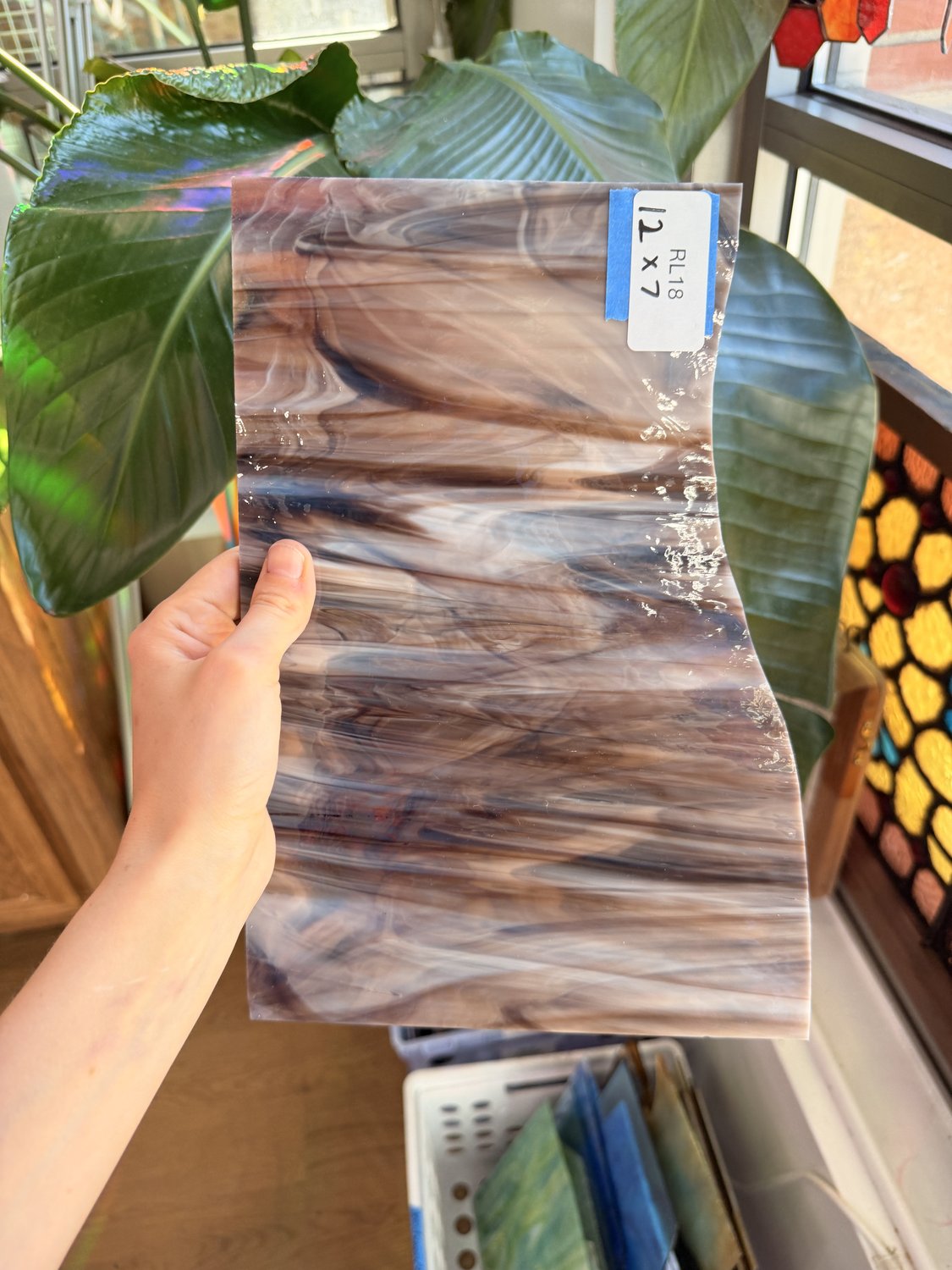 Hawkwing Brown Oceanside Mixed Sheet Glass