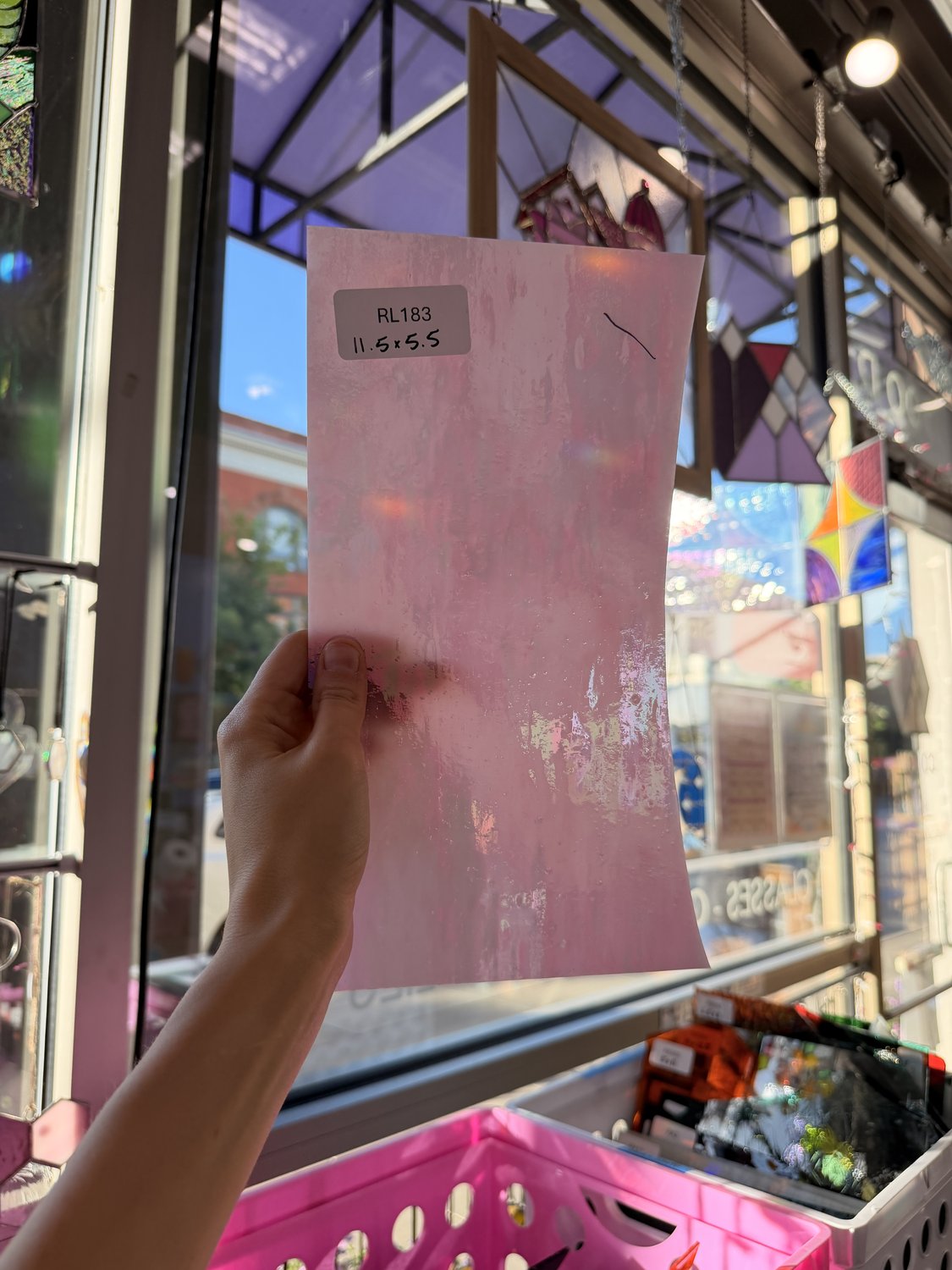Pink Iridescent Choice Sheet Glass