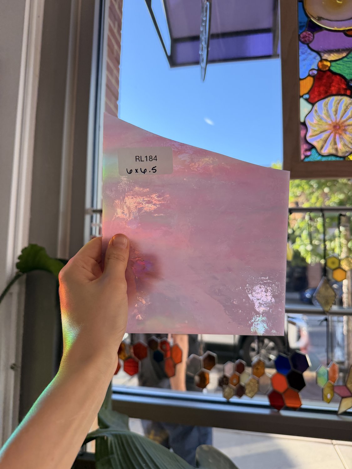 Pink Iridescent Choice Sheet Glass