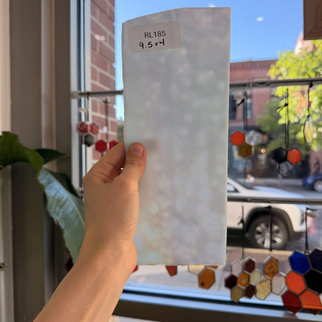 White Mottled Iridescent Youghiogheny Sheet Glass