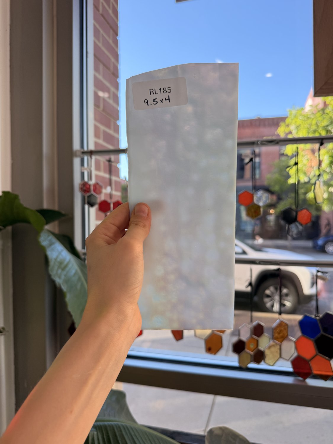 White Mottled Iridescent Youghiogheny Sheet Glass