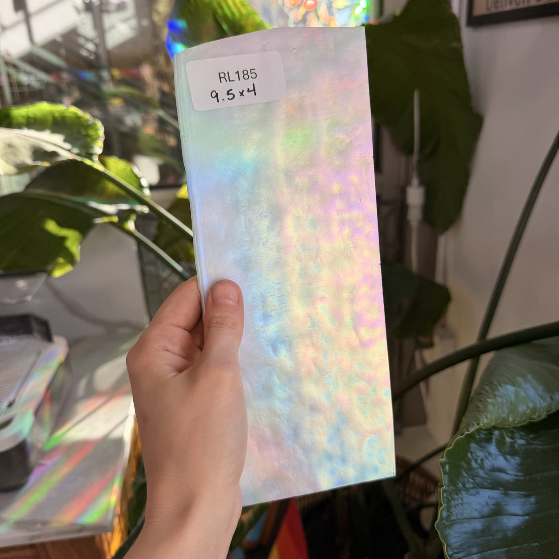 White Mottled Iridescent Youghiogheny Sheet Glass