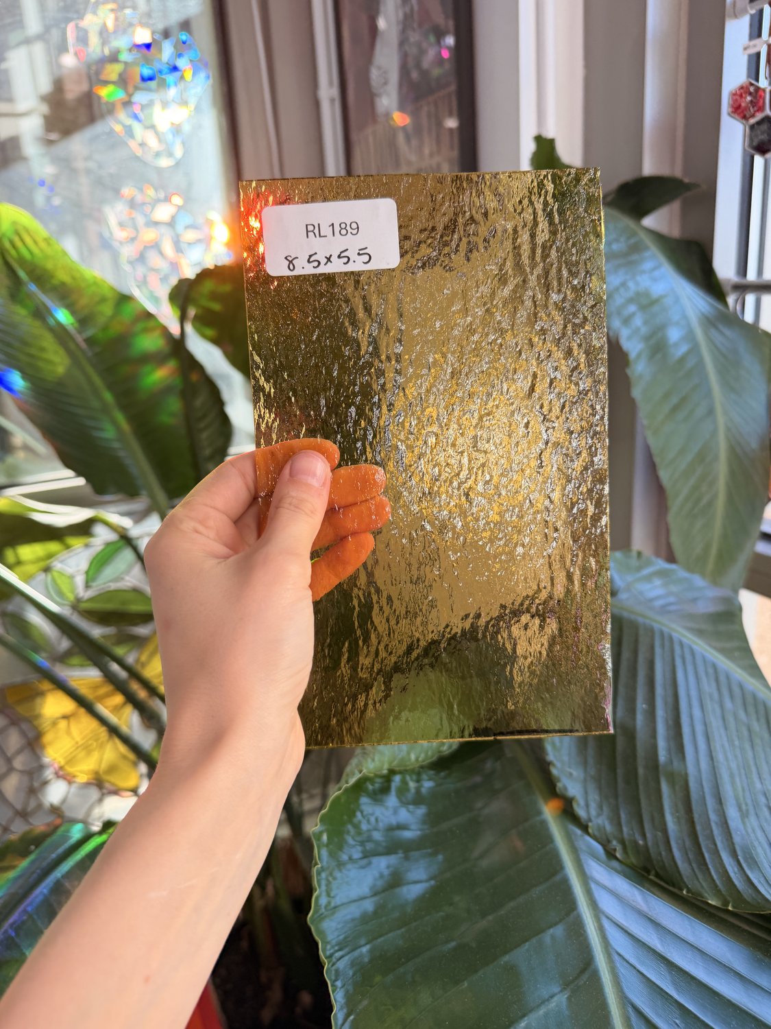 Light Amber Rough Rolled Oceanside Fusible 96 COE Sheet Glass