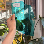 Vintage Blue Teal Mouth Blown Sheet Glass