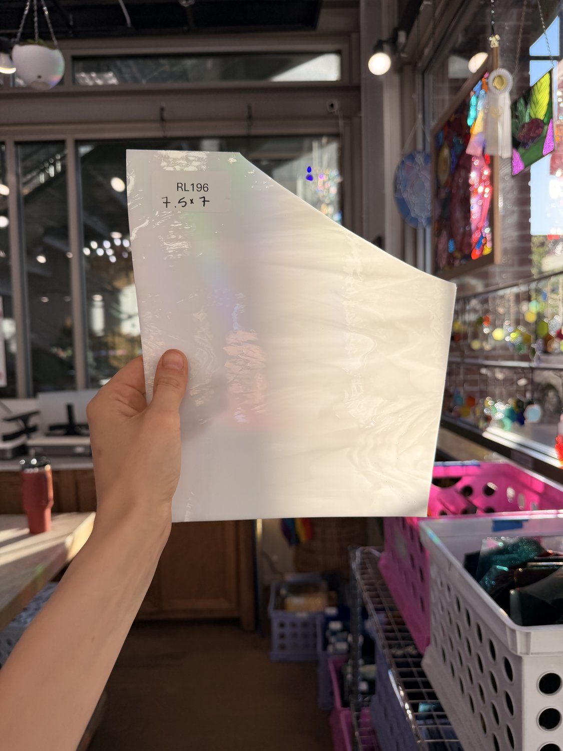 White Wispy Opal Spectrum Sheet Glass