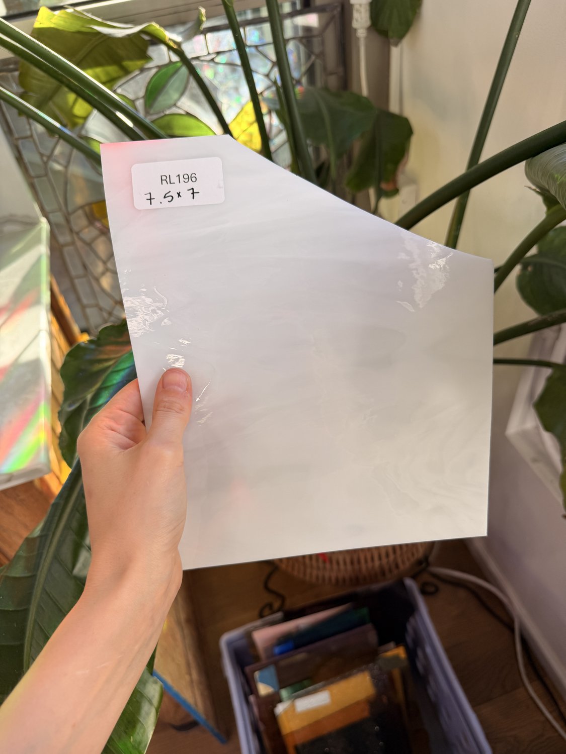White Wispy Opal Spectrum Sheet Glass