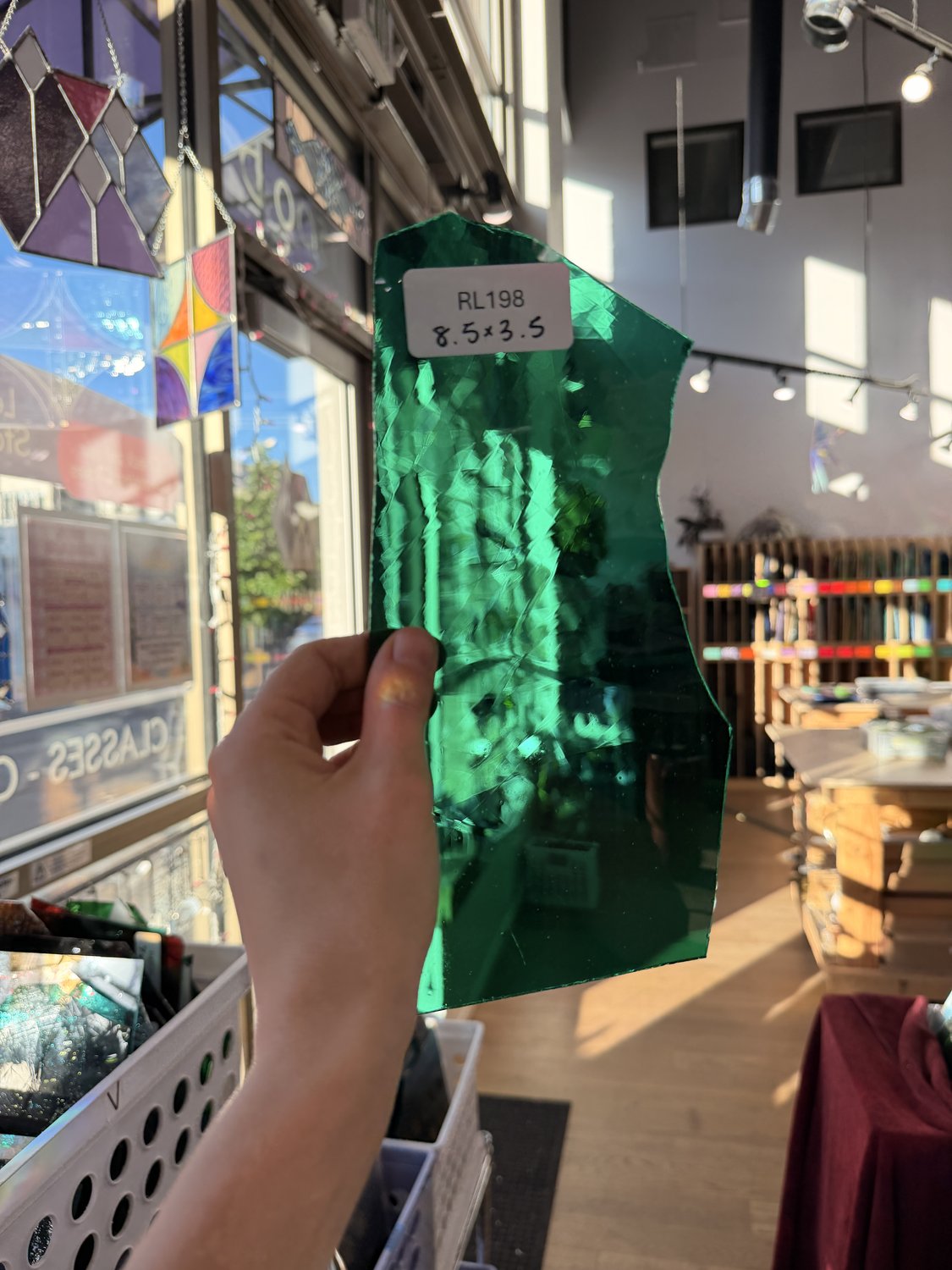 Dark Teal Mouthblown Sheet Glass