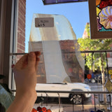 Tan White AC Fischer Vintage Mouth Blown Sheet Glass