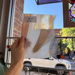 Tan White AC Fischer Vintage Mouth Blown Sheet Glass