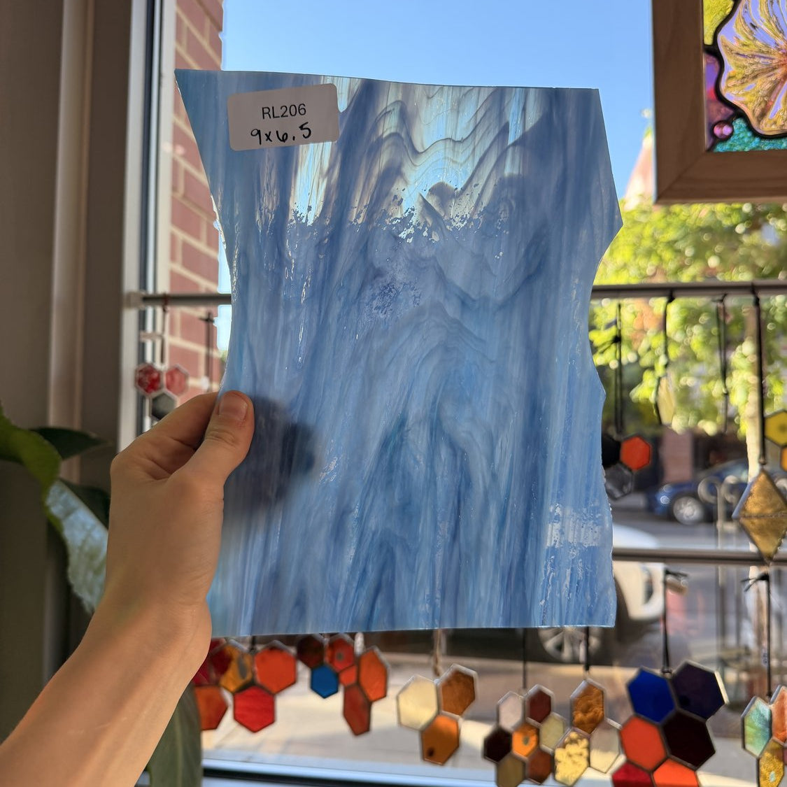 Yonder Blue Pearl Opal Oceanside Sheet Glass