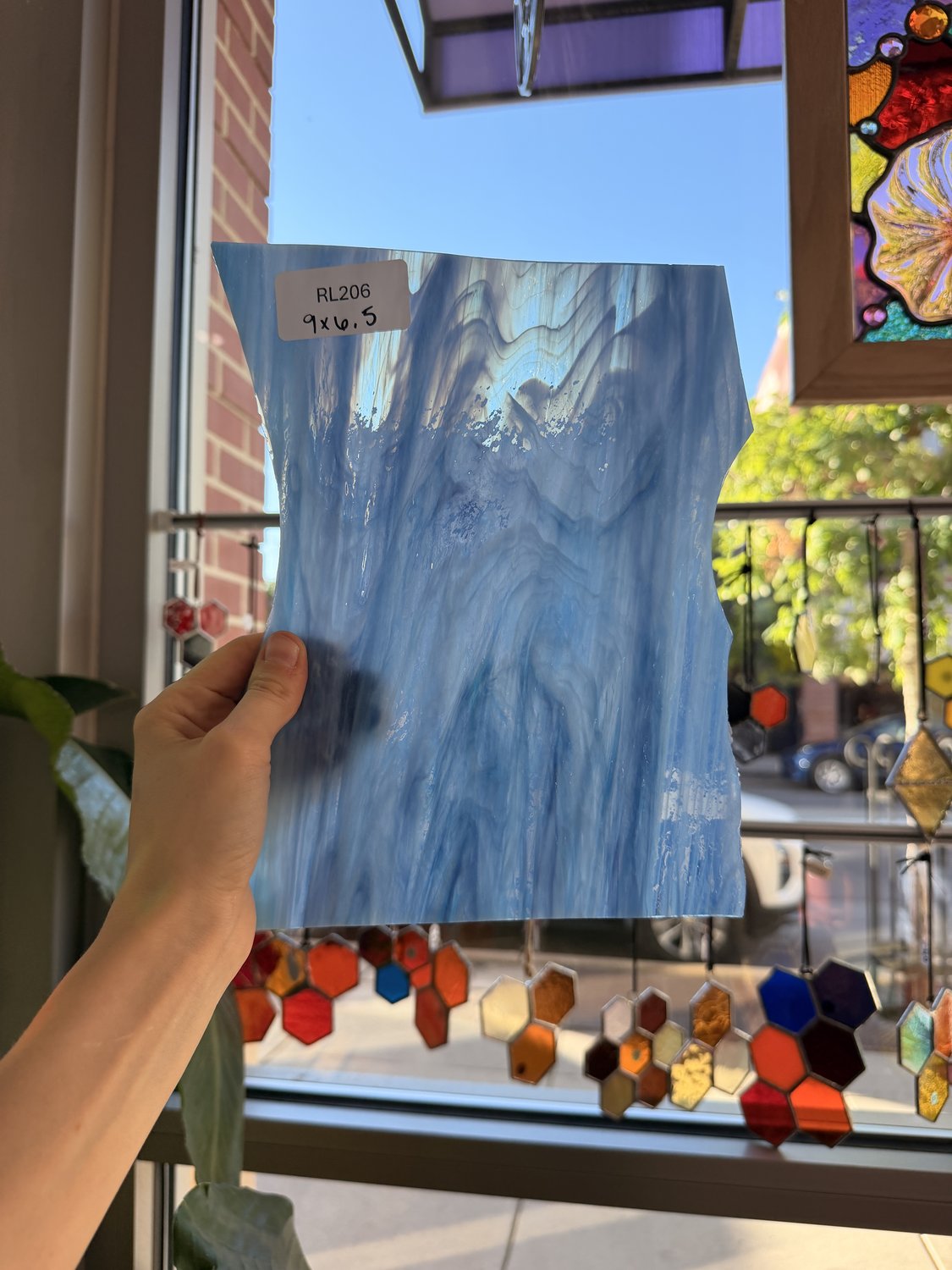 Yonder Blue Pearl Opal Oceanside Sheet Glass