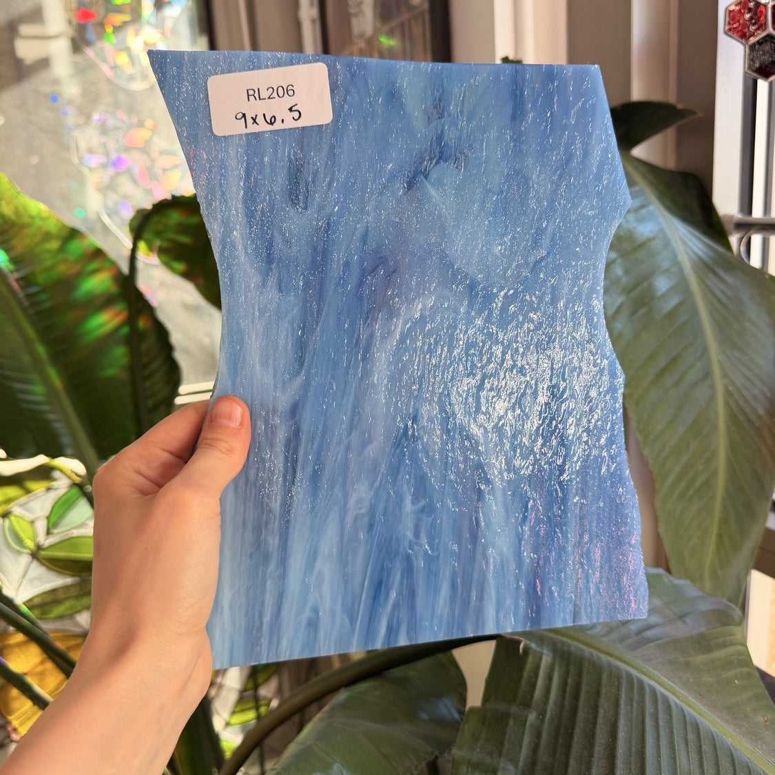 Yonder Blue Pearl Opal Oceanside Sheet Glass