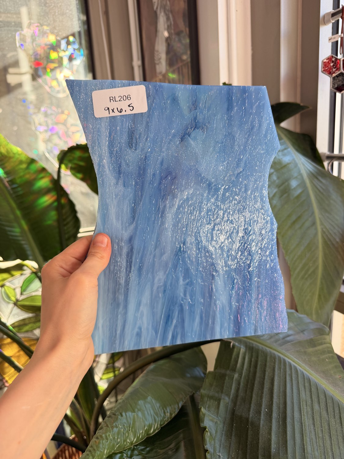 Yonder Blue Pearl Opal Oceanside Sheet Glass