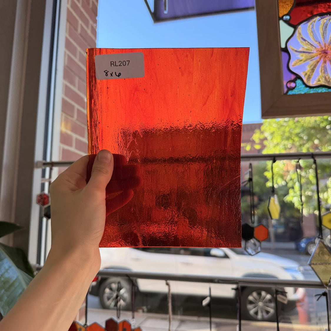 Red Transparent Sheet Glass