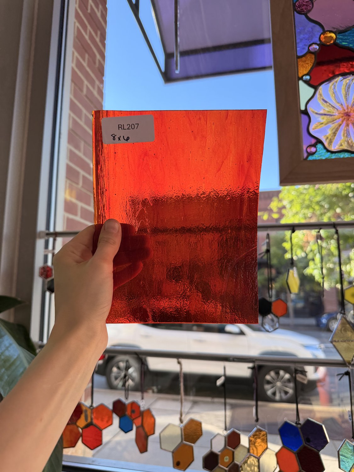 Red Transparent Sheet Glass