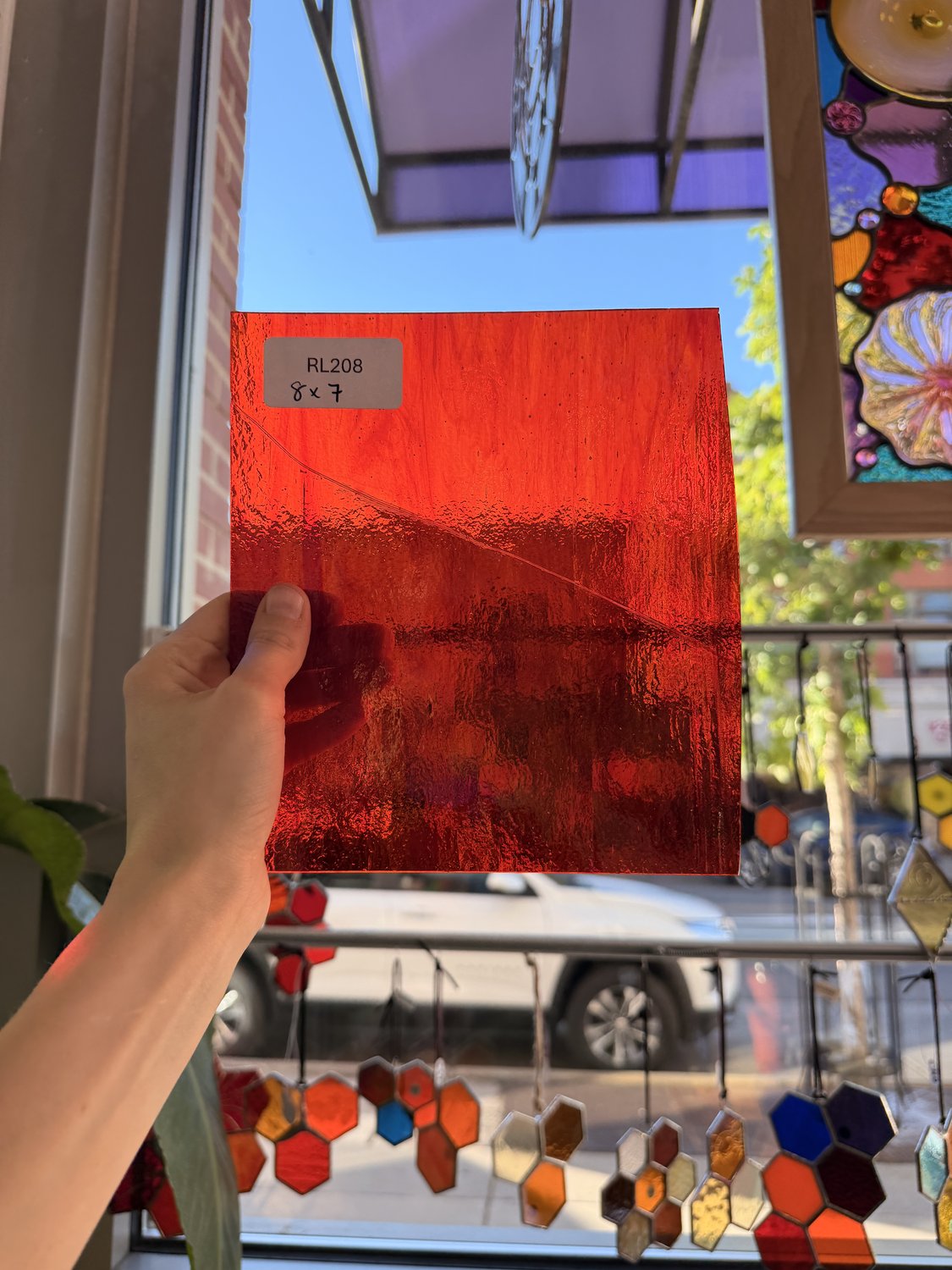 Red Transparent Sheet Glass