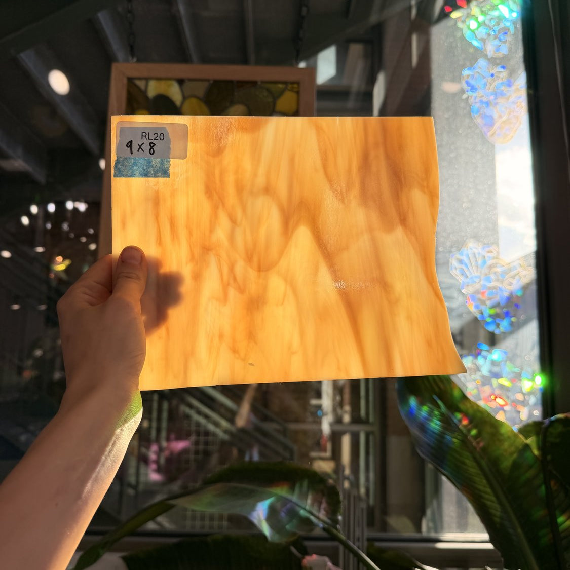 Light Brown Wispy Opal Oceanside Sheet Glass