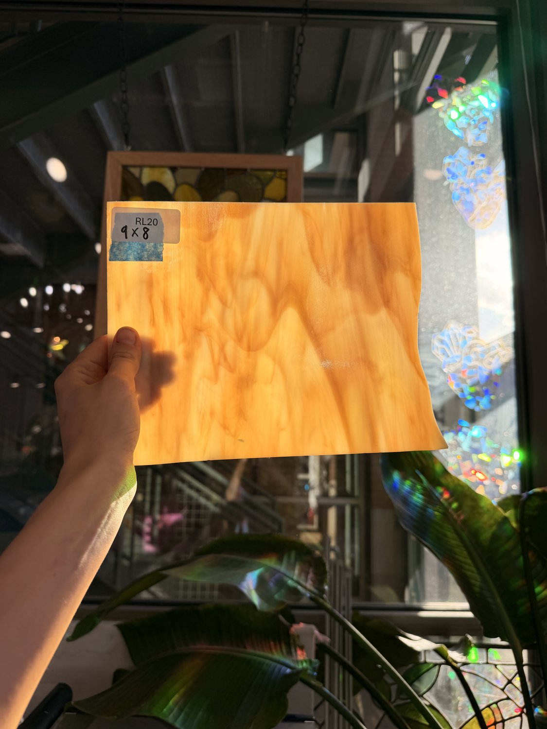 Light Brown Wispy Opal Oceanside Sheet Glass