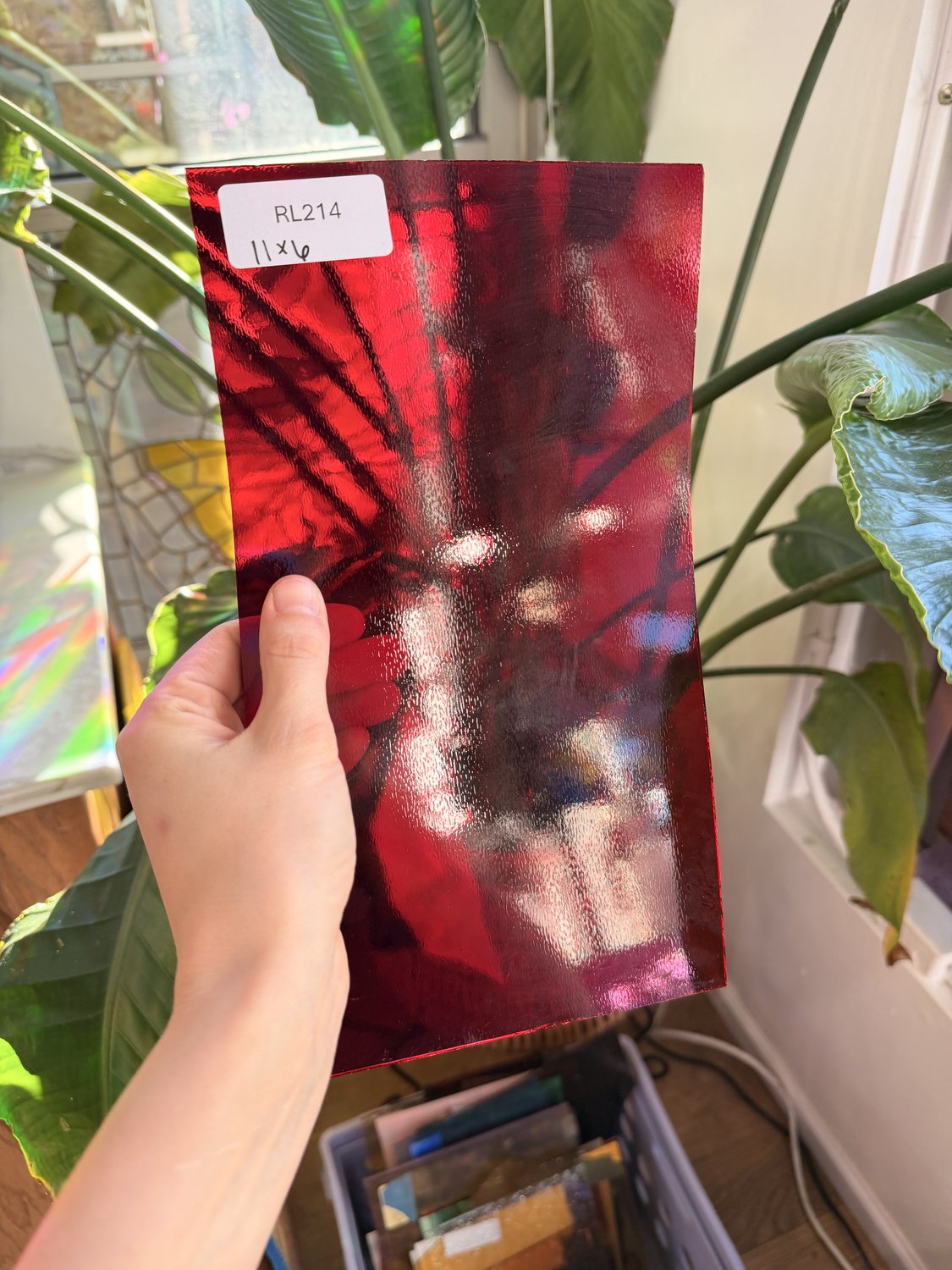 Red Transparent Oceanside Fusible 96 COE Sheet Glass