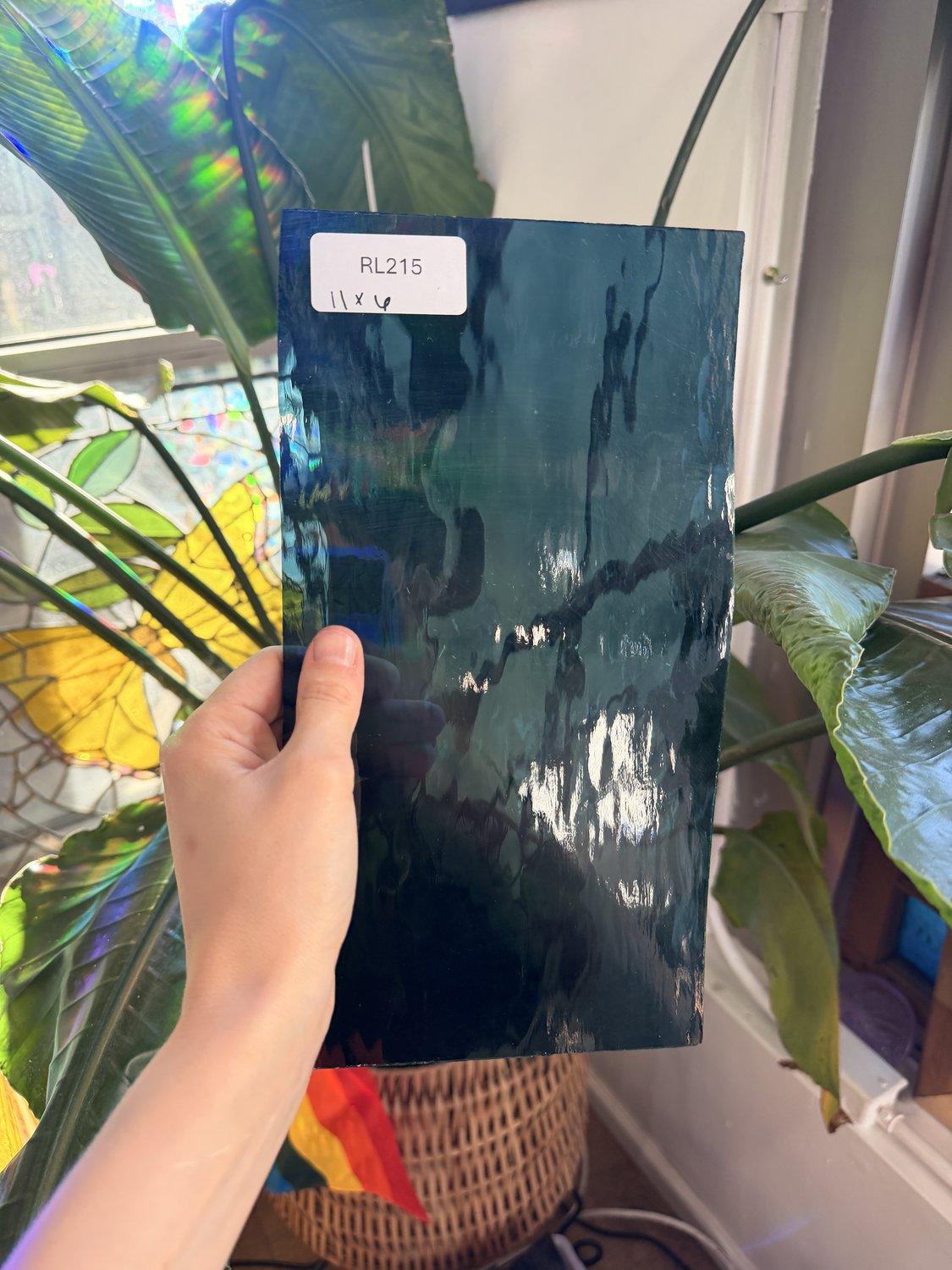 Steel Blue Oceanside Waterglass Fusible 96 COE Sheet Glass