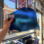 Dark Blue Transparent Textured English Muffle Wissmach Sheet Glass