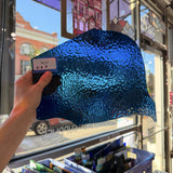 Dark Blue Transparent Textured English Muffle Wissmach Sheet Glass