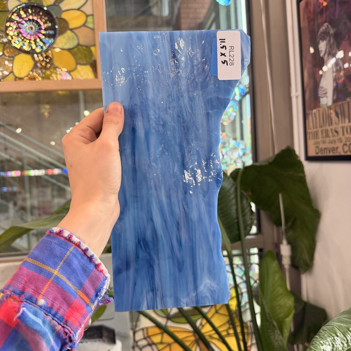 Vintage Blue Purple Spectrum Corsica Wispy Sheet Glass