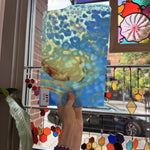 Blue Amber Mixed Mottled Youghiogheny Sheet Glass
