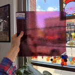 Dark Plum Pink Purple Transparent Textured Sheet Glass