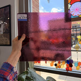 Dark Plum Pink Purple Transparent Textured Sheet Glass