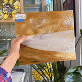 Dark Amber Brown White Wispy Mixed Granite Wissmach Sheet Glass