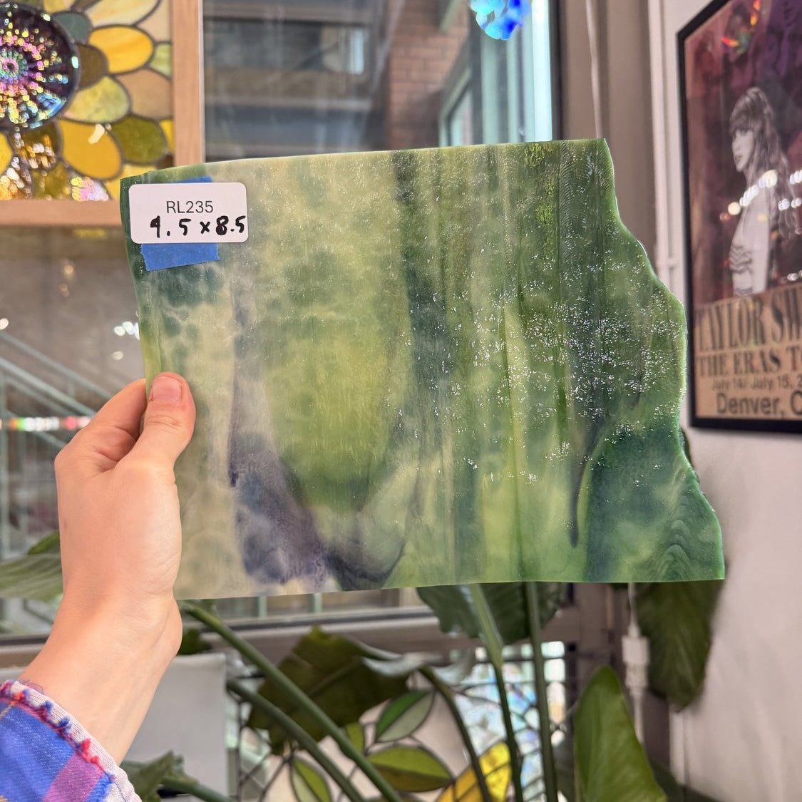 Green Tan Purple Mixed Youghiogheny Sheet Glass