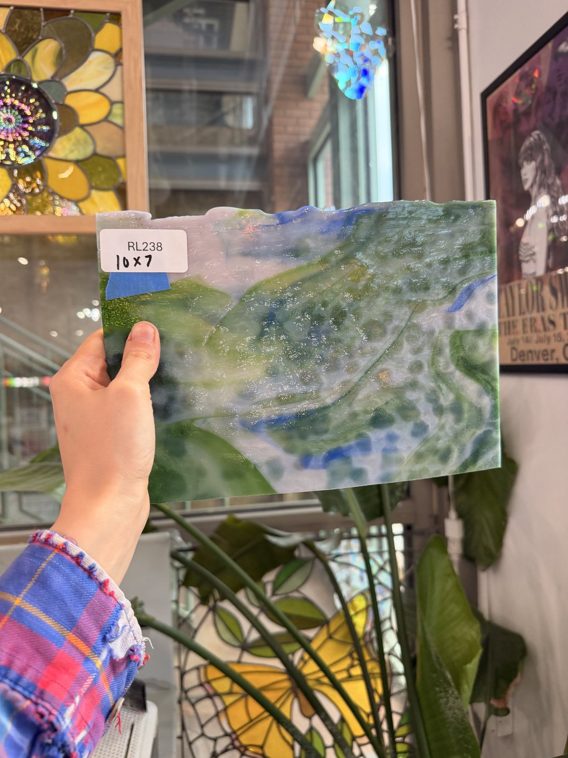 Blue Green Mixed Mottled Youghiogheny (3644 RG) Sheet Glass – RL238