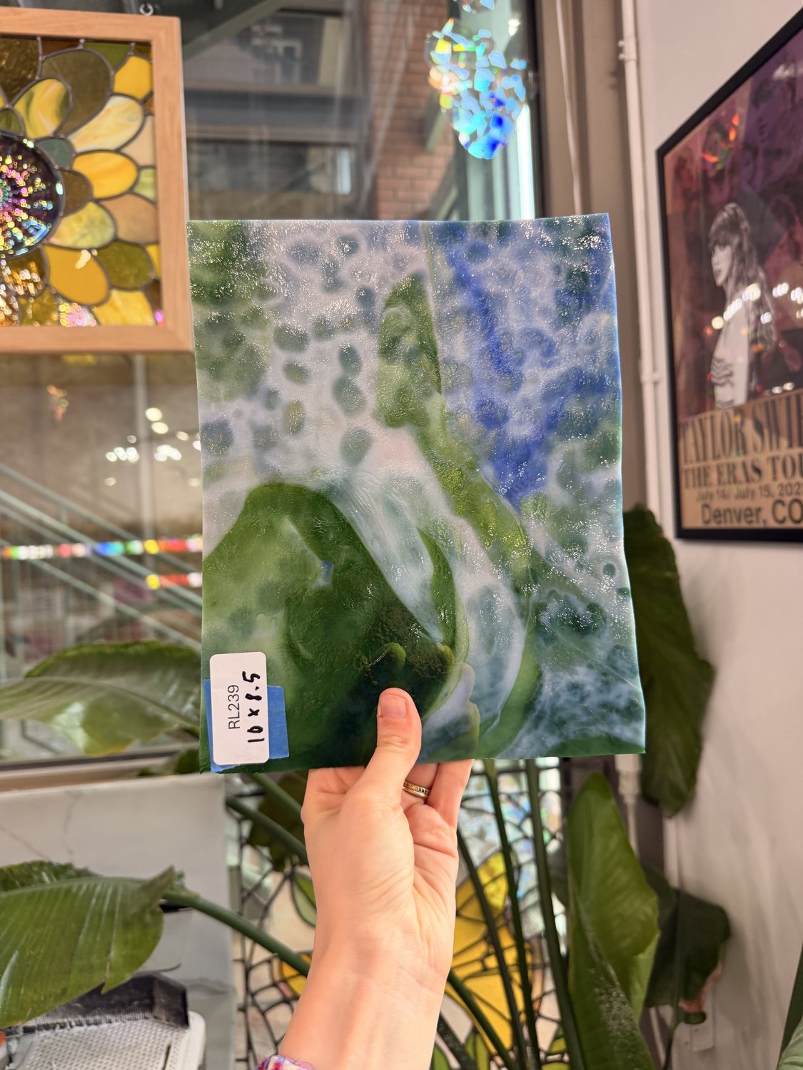 Blue Green Mixed Mottled Youghiogheny (3644 RG) Sheet Glass – RL239