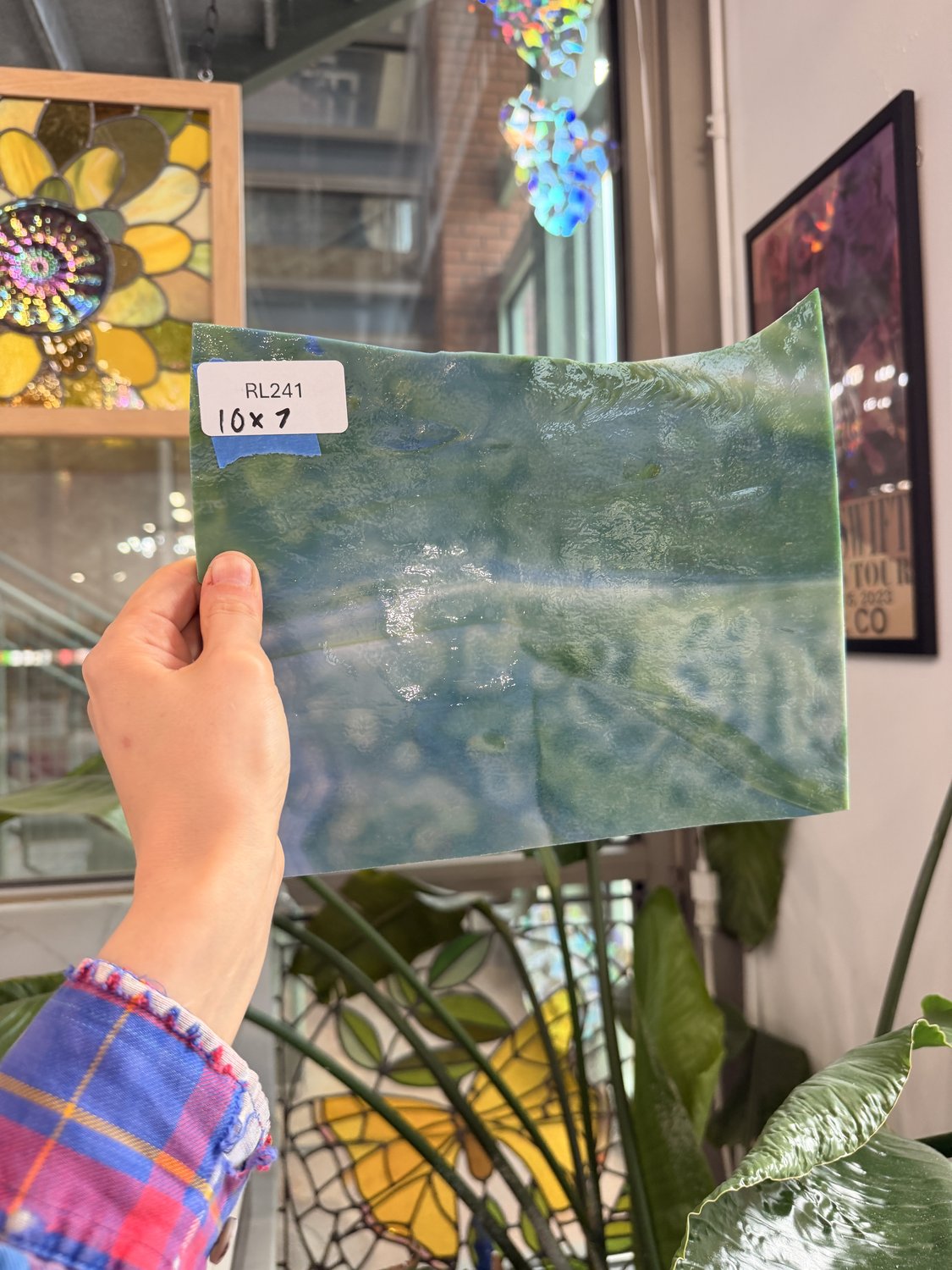 Blue Green Mixed Mottled Youghiogheny (3644 RG) Sheet Glass – RL241