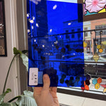 Dark Blue Vintage Spectrum Artique Sheet Glass – RL243