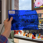 Vintage Dark Blue Textured Spectrum Waterglass Sheet Glass – RL245