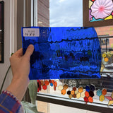 Vintage Dark Blue Textured Spectrum Waterglass Sheet Glass – RL245