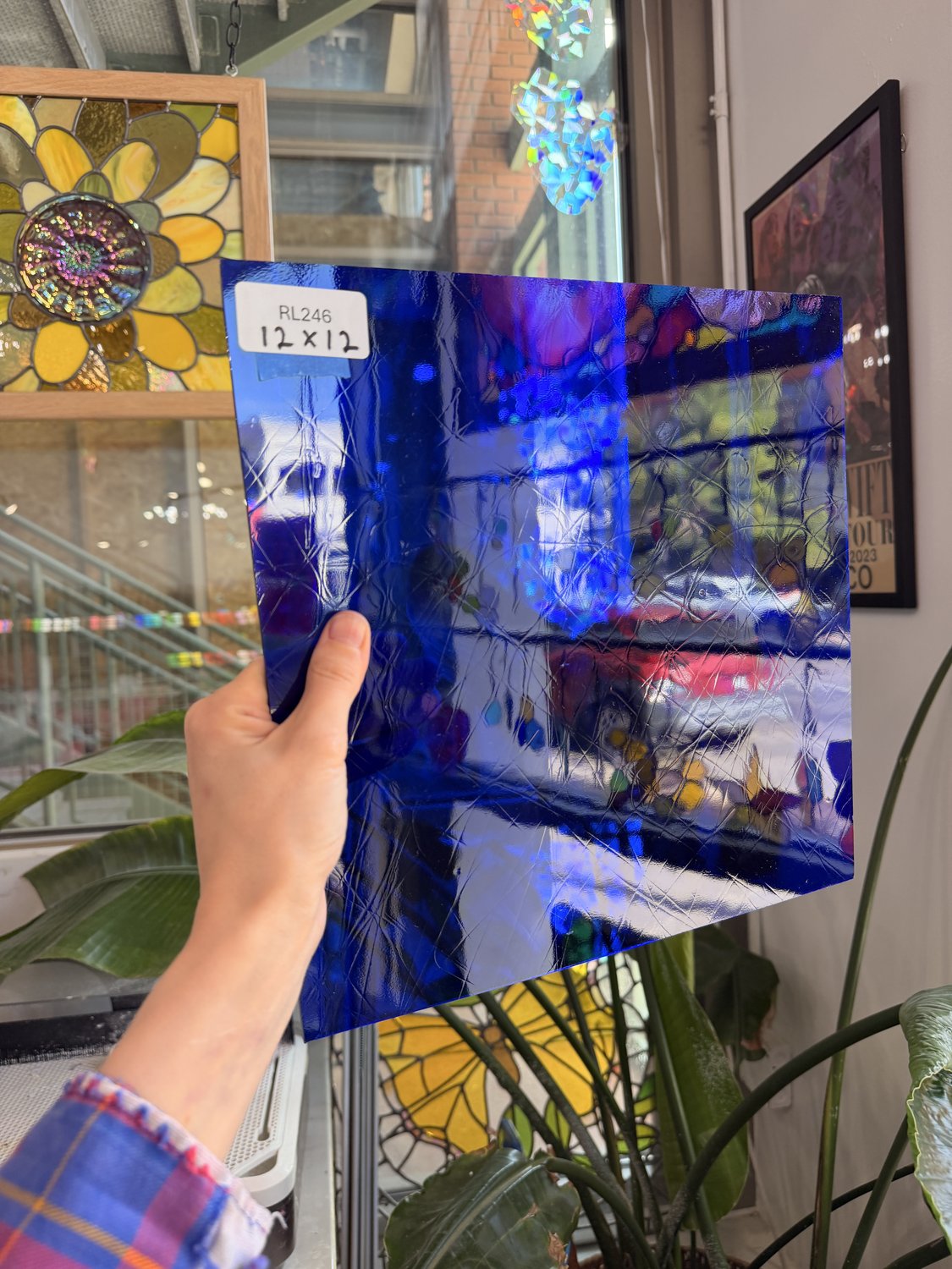 Cobalt Dark Blue Vintage Mouthblown GNA Sheet Glass