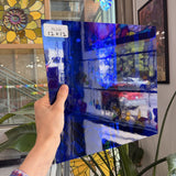 Cobalt Dark Blue Vintage Mouthblown GNA Sheet Glass