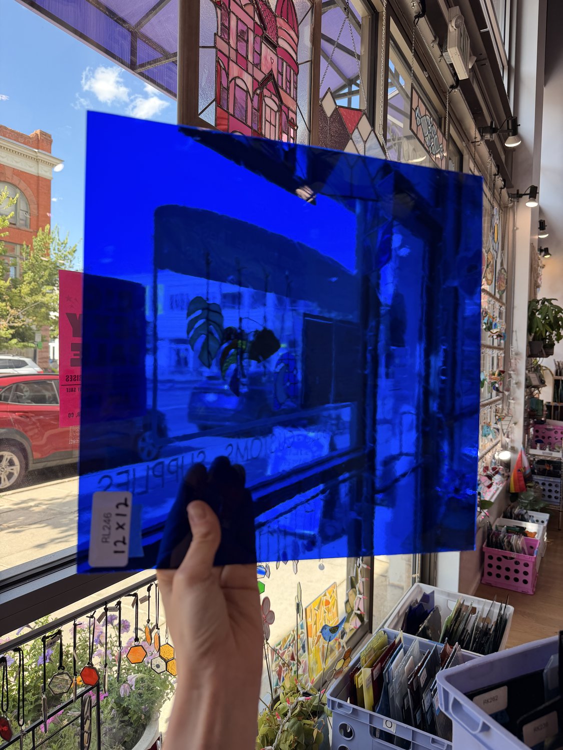 Cobalt Dark Blue Vintage Mouthblown GNA Sheet Glass