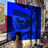 Cobalt Dark Blue Vintage Mouthblown GNA Sheet Glass